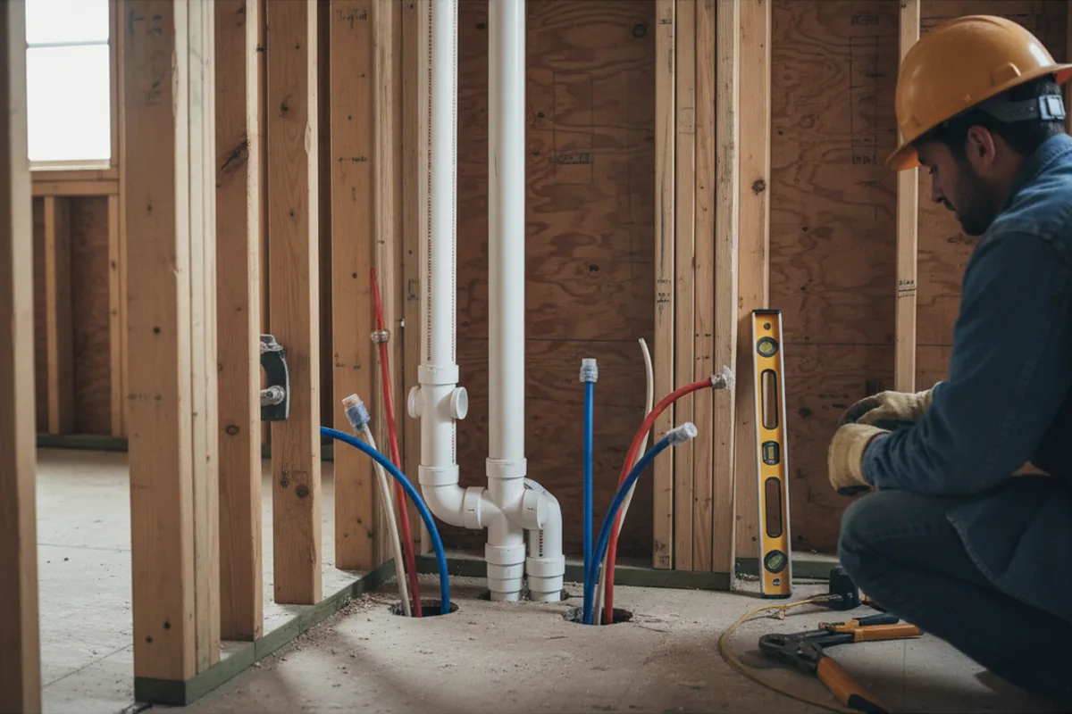 Drain and supply rough-in during Garbage Disposal Repair in Farley